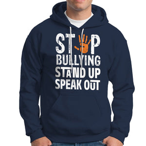 Anti Bullying Hoodie Stop Bullying Orange Stand Up Speak Out TS02 Navy Printyourwear