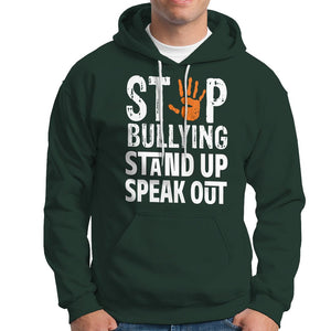 Anti Bullying Hoodie Stop Bullying Orange Stand Up Speak Out TS02 Dark Forest Green Printyourwear