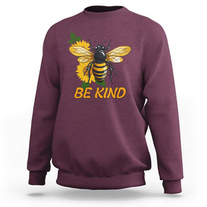 Anti Bullying Sweatshirt Be Kind Floral Bee Choose Kindness TS02 Maroon Printyourwear