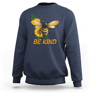 Anti Bullying Sweatshirt Be Kind Floral Bee Choose Kindness TS02 Navy Printyourwear