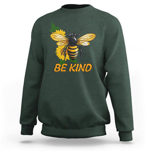 Anti Bullying Sweatshirt Be Kind Floral Bee Choose Kindness TS02 Dark Forest Green Printyourwear