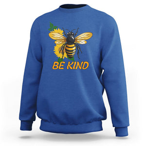 Anti Bullying Sweatshirt Be Kind Floral Bee Choose Kindness TS02 Royal Blue Printyourwear