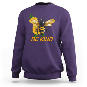 Anti Bullying Sweatshirt Be Kind Floral Bee Choose Kindness TS02 Purple Printyourwear