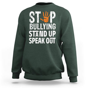 Anti Bullying Sweatshirt Stop Bullying Orange Stand Up Speak Out TS02 Dark Forest Green Printyourwear