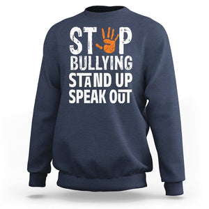 Anti Bullying Sweatshirt Stop Bullying Orange Stand Up Speak Out TS02 Navy Printyourwear