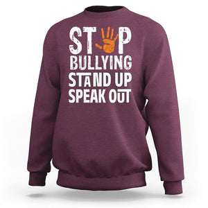 Anti Bullying Sweatshirt Stop Bullying Orange Stand Up Speak Out TS02 Maroon Printyourwear