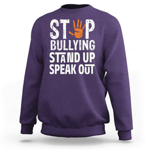 Anti Bullying Sweatshirt Stop Bullying Orange Stand Up Speak Out TS02 Purple Printyourwear