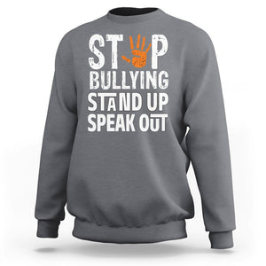 Anti Bullying Sweatshirt Stop Bullying Orange Stand Up Speak Out TS02 Charcoal Printyourwear