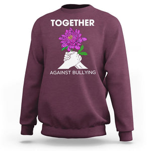 Anti Bullying Sweatshirt Together Against Bullying Orange TS02 Maroon Printyourwear