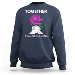 Anti Bullying Sweatshirt Together Against Bullying Orange TS02 Navy Printyourwear