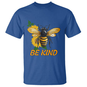 Anti Bullying T Shirt Be Kind Floral Bee Choose Kindness TS02 Royal Blue Printyourwear