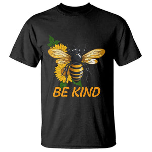 Anti Bullying T Shirt Be Kind Floral Bee Choose Kindness TS02 Black Printyourwear