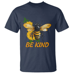 Anti Bullying T Shirt Be Kind Floral Bee Choose Kindness TS02 Navy Printyourwear