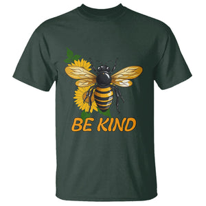 Anti Bullying T Shirt Be Kind Floral Bee Choose Kindness TS02 Dark Forest Green Printyourwear