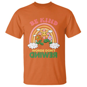 Anti Bullying T Shirt Be Kind Words Don't Rewind Rainbow TS02 Orange Printyourwear