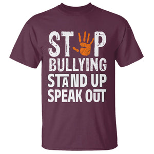 Anti Bullying T Shirt Stop Bullying Orange Stand Up Speak Out TS02 Maroon Printyourwear