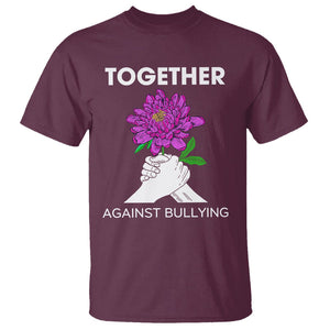 Anti Bullying T Shirt Together Against Bullying Orange TS02 Maroon Printyourwear