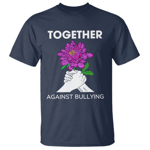 Anti Bullying T Shirt Together Against Bullying Orange TS02 Navy Printyourwear