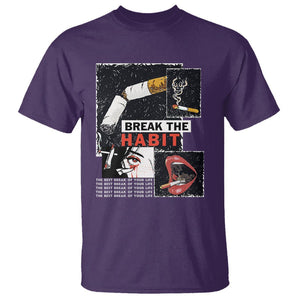 Anti Smoking T Shirt Break The Habit The Best Break Of Your Life TS09 Purple Print Your Wear