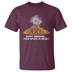 Anti Smoking T Shirt Enjoy Smoking Your Space Is Ready TS09 Maroon Print Your Wear