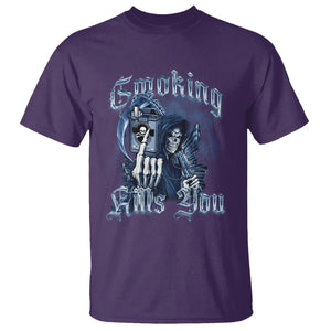 Anti Smoking T Shirt Smoking Kills You Skeleton Death TS09 Purple Print Your Wear