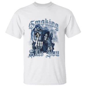 Anti Smoking T Shirt Smoking Kills You Skeleton Death TS09 White Print Your Wear