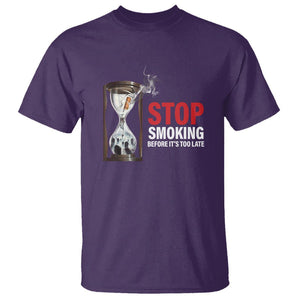 Anti Smoking T Shirt Stop Smoking Before It's Too Late TS09 Purple Print Your Wear