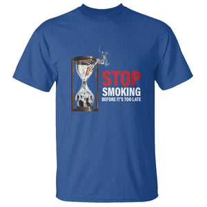 Anti Smoking T Shirt Stop Smoking Before It's Too Late TS09 Royal Blue Print Your Wear