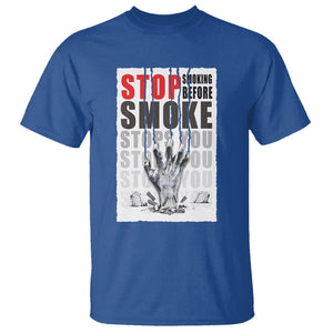 Anti Smoking T Shirt Stop Smoking Before Smoke Stops You TS09 Royal Blue Print Your Wear