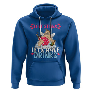 Anti Valentines Day Hoodie Love Stinks Let's Have Drinks Funny Cupid Drinking Lover TS02 Royal Blue Printyourwear