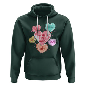 Anti Valentines Day Hoodie Nah I'm Good Single Hearts Self Love TS02 Dark Forest Green Printyourwear