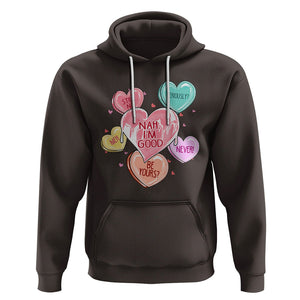 Anti Valentines Day Hoodie Nah I'm Good Single Hearts Self Love TS02 Dark Chocolate Printyourwear