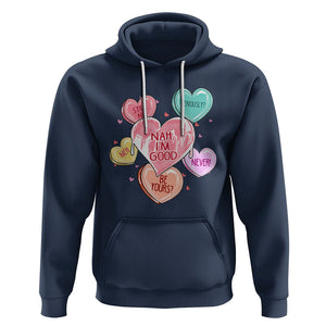 Anti Valentines Day Hoodie Nah I'm Good Single Hearts Self Love TS02 Navy Printyourwear