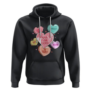 Anti Valentines Day Hoodie Nah I'm Good Single Hearts Self Love TS02 Black Printyourwear