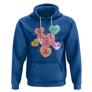 Anti Valentines Day Hoodie Nah I'm Good Single Hearts Self Love TS02 Royal Blue Printyourwear