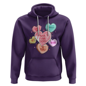 Anti Valentines Day Hoodie Nah I'm Good Single Hearts Self Love TS02 Purple Printyourwear