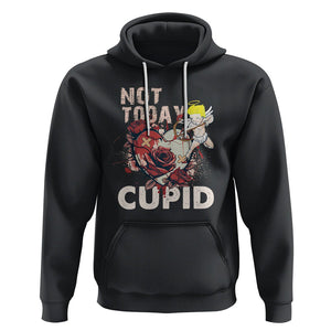 Anti Valentines Day Hoodie Not Today Cupid TS02 Black Printyourwear