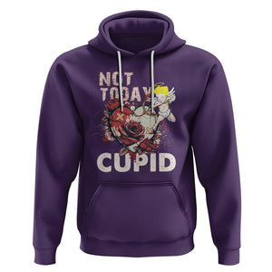 Anti Valentines Day Hoodie Not Today Cupid TS02 Purple Printyourwear