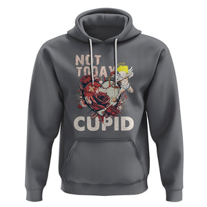 Anti Valentines Day Hoodie Not Today Cupid TS02 Charcoal Printyourwear