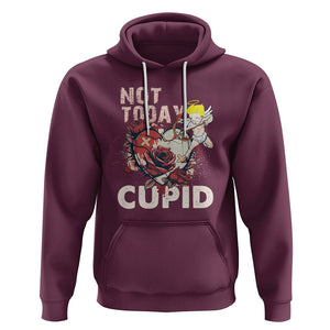 Anti Valentines Day Hoodie Not Today Cupid TS02 Maroon Printyourwear