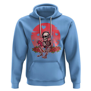 Anti Valentine's Day Hoodie Skeleton Gamer Video Game TS09 Carolina Blue Printyourwear