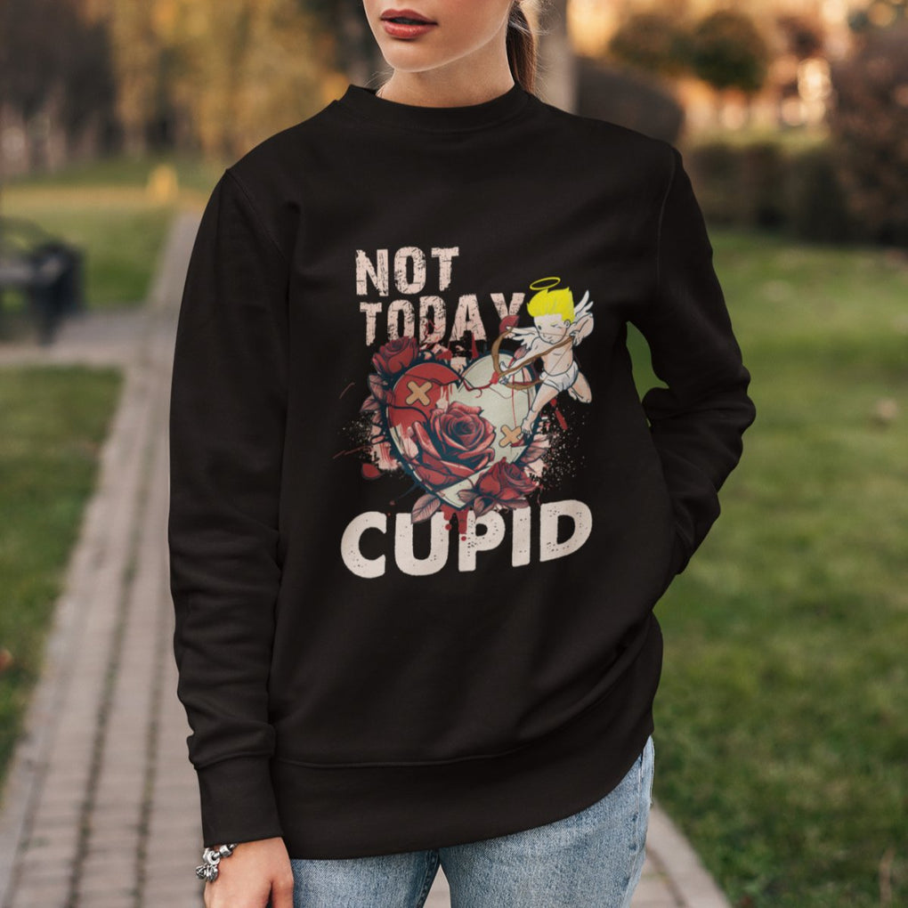 Anti Valentines Day Sweatshirt Not Today Cupid TS02 Printyourwear