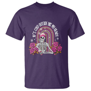 Anti Valentine's Day T Shirt It's Cold Outside Like My Heart Skeleton TS09 Purple Printyourwear