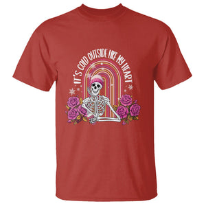 Anti Valentine's Day T Shirt It's Cold Outside Like My Heart Skeleton TS09 Red Printyourwear