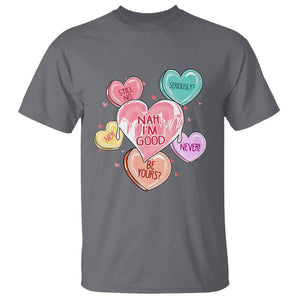 Anti Valentines Day T Shirt Nah I'm Good Single Hearts Self Love TS02 Charcoal Printyourwear