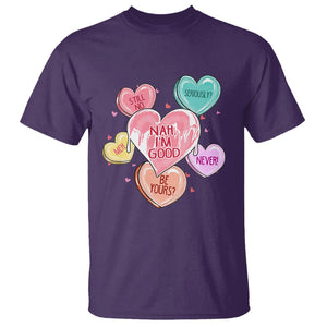 Anti Valentines Day T Shirt Nah I'm Good Single Hearts Self Love TS02 Purple Printyourwear