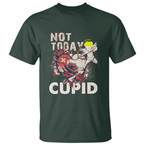 Anti Valentines Day T Shirt Not Today Cupid TS02 Dark Forest Green Printyourwear