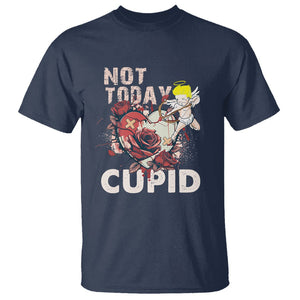 Anti Valentines Day T Shirt Not Today Cupid TS02 Navy Printyourwear