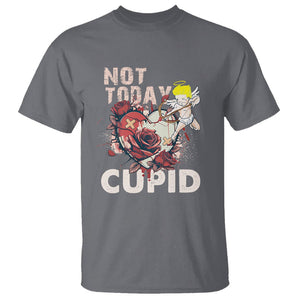 Anti Valentines Day T Shirt Not Today Cupid TS02 Charcoal Printyourwear