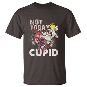 Anti Valentines Day T Shirt Not Today Cupid TS02 Dark Chocolate Printyourwear